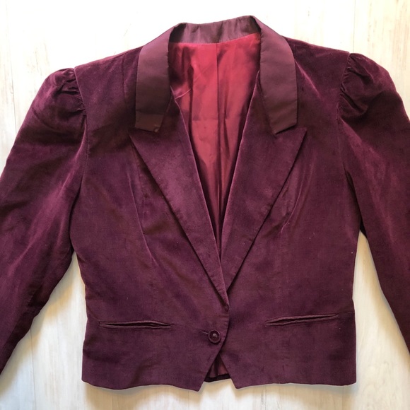 Vintage burgundy smokers jacket union made - Picture 10 of 11